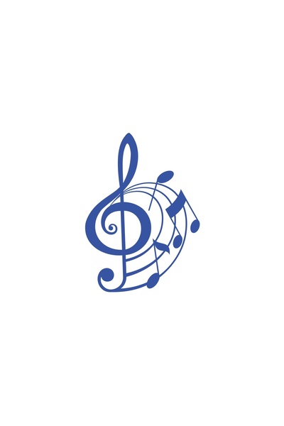 Reysa Tasarım ملصق الموسيقى والملاحظات مقاس 17 × 17 سم باللون الأزرق