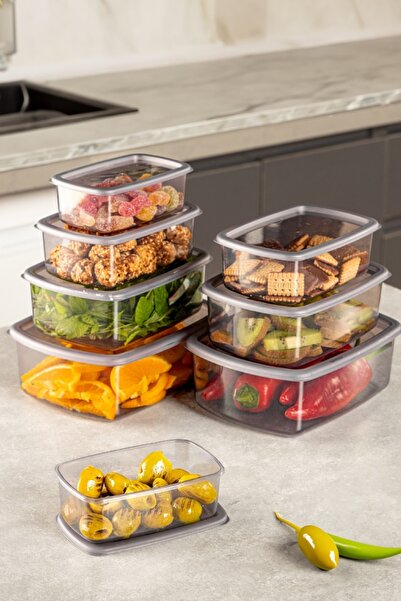 UnicUtil Set of 8 plastic casseroles, UnicUtil, Elegant Sturdy, Anthracite