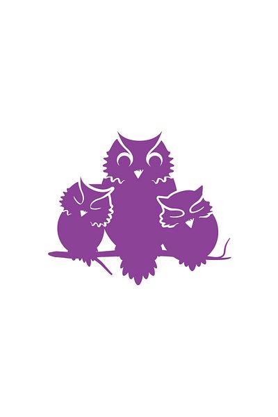 Reysa Tasarım Cute Owls Sticker 17X17 cm Purple