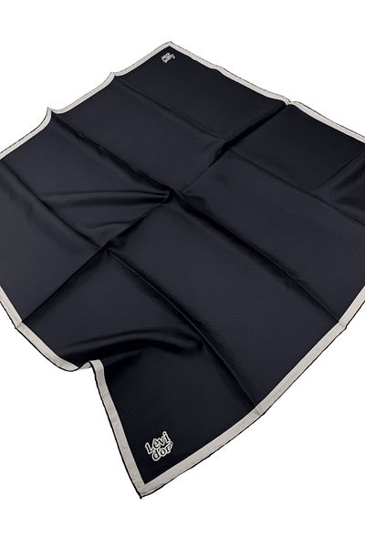 Levidor Μεταξωτό μαντήλι Twill LD4000-03 Μονόχρωμο ΜΑΥΡΟ-ΛΕΥΚΟ