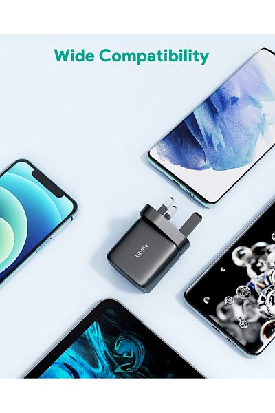 AUKEY Swift 30W PD - Type-C compact size wall charger for ,iPhone,Samsung PA-R1P - Black