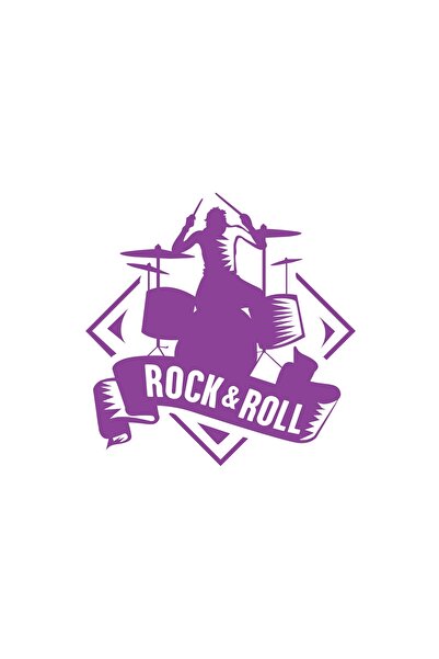 Reysa Tasarım ملصق روك آند رول 17x17 سم أرجواني