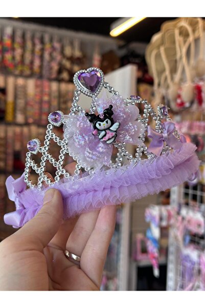 Chocuk Simli Kuromi Figürlü Mor Renk Prenses Taç