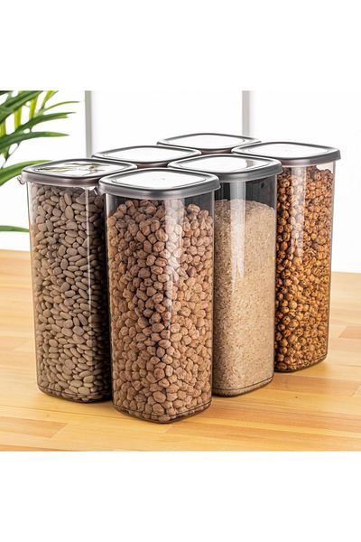 UnicUtil Set of 6 food containers, UniqueUtil, Spacious Modern, Anthracite