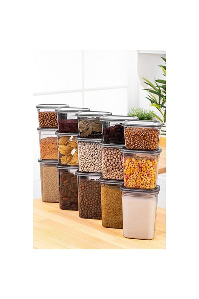 UnicUtil Set of 15 food containers, UniqueUtil, Lightweight Sturdy, Anthracite