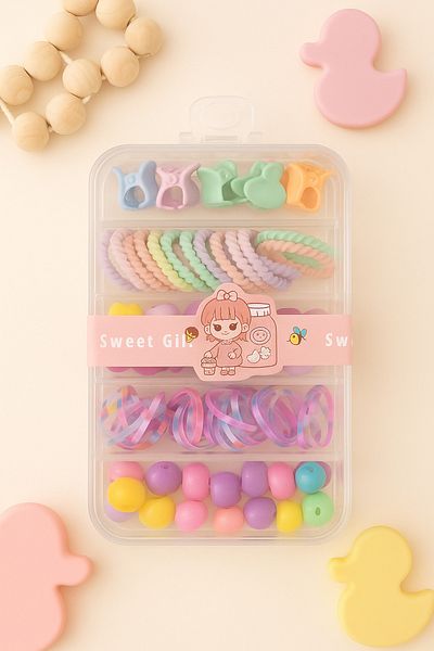 MYZİ STORE Комплект от 80 цветни щипки за коса за бебешки момичета – меки, гъвкави, красиви ластици