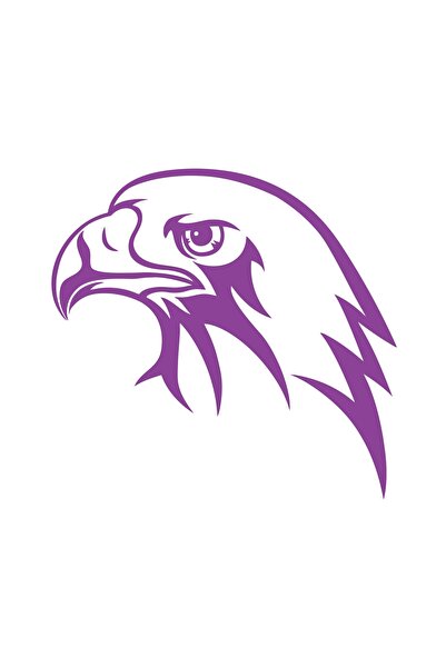 Reysa Tasarım ملصق رأس النسر مقاس 17x17 سم أرجواني