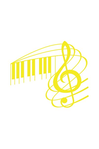 Reysa Tasarım ملصق الموسيقى والملاحظات مقاس 17 × 17 سم أصفر