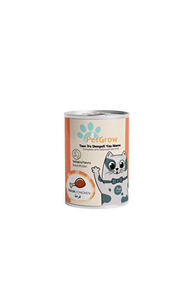 PetGrow Tavuk Etli Yavru ve Yetişkin Tam ve Dengeli Kıyılmış Kedi Konservesi ...