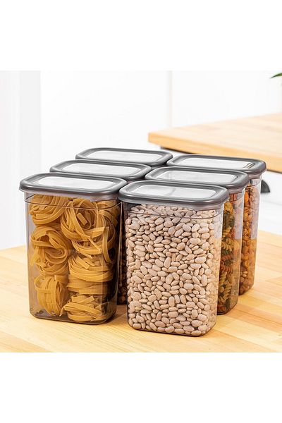 UnicUtil Set of 6 food containers, UniqueUtil, Durable Premium, Anthracite