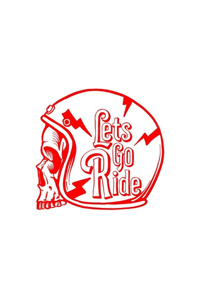 Reysa Tasarım ملصق Lets GO Ride مقاس 17 × 17 سم باللون الأحمر