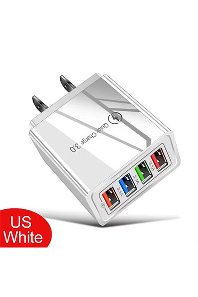 Choice US White 4Ports USB Charger EU/US Plug 3A Fast Charging Adapter For iPhone Samsung Xiaomi Oppo Mobil