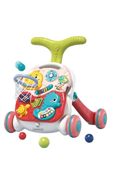 INVINCIO INVINCIO Baby Steps 3-in-1 Interactive Musical Baby Walker, Adjustable Height and Speed, Table and