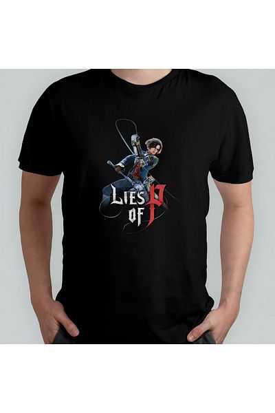 Pixxa Lies of P Unisex 100% Cotton Crew Neck T-Shirt Model 1