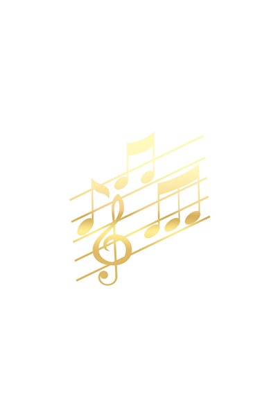 Reysa Tasarım ملصق الموسيقى والملاحظات مقاس 17x17 سم ذهبي