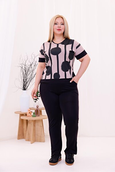 Siyezen Plus Size V-Neck Cotton Lycra Suit