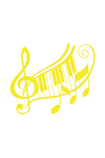 Reysa Tasarım ملصق الموسيقى والملاحظات مقاس 17 × 17 سم أصفر
