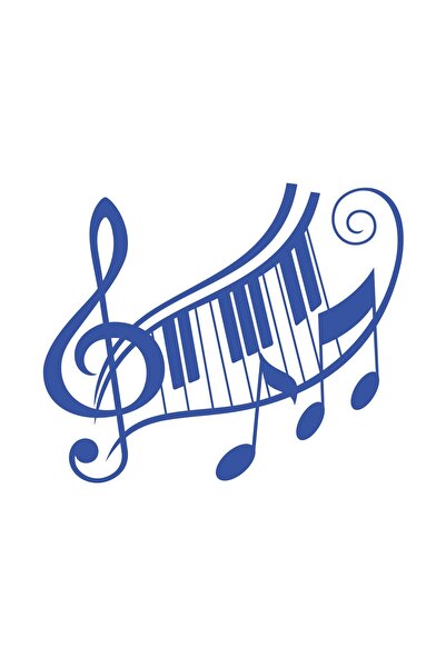 Reysa Tasarım ملصق الموسيقى والملاحظات مقاس 17 × 17 سم باللون الأزرق