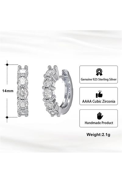 OEM Cercei Daizy tip Elegance din Argint S925 / Rodiu cu pietre Zirconiu