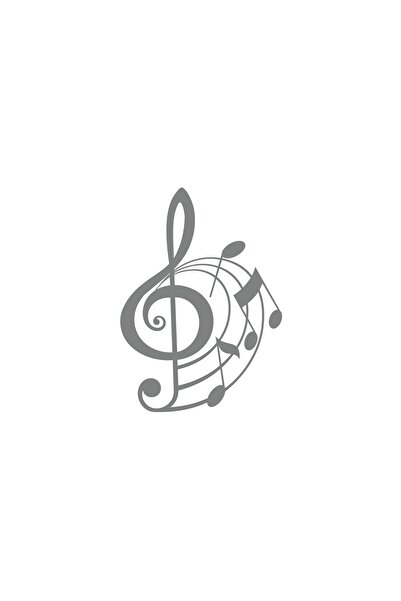 Reysa Tasarım ملصق الموسيقى والملاحظات مقاس 17 × 17 سم باللون الرمادي