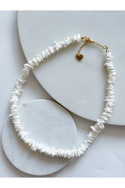 CHARMLUCKY White Stone Necklace