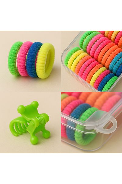 MYZİ STORE 80 Pieces Colorful Baby Girl Kids Buckle Set – Soft, Flexible, Cute Elastics