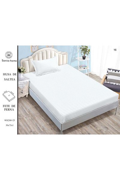 Sonia-home Mattress cover 90X200 ±25 cm and 1 pillowcase 50X75 cm Sonia Home Design - white