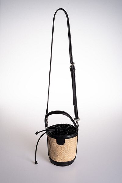 Oblavion Mini Cylinder Straw Hand and Shoulder Bag