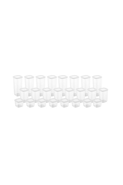 UnicUtil Set of 24 food containers, UnicUtil, Sturdy Elegant, White