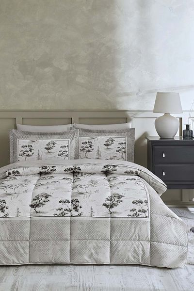 Özdilek Özdilek Ranforce Double Sleeping Set-Toile De Jouy Beige
