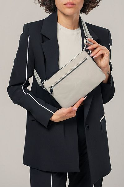 Getcho Frent Light Gray Women's Crossbody Bag Small Zipper Lightweight Structure Adjustable Strap Daily Use