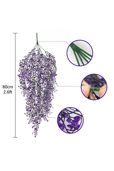 Choice 2Pcs Purple 1/2Pcs 80CM Artificial Plants Vine Hanging Leaves Vines for Home Room Decor Garden Weddi
