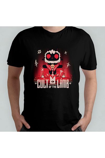 Pixxa Cult of the Lamb Unisex 100% Cotton Crew Neck T-Shirt