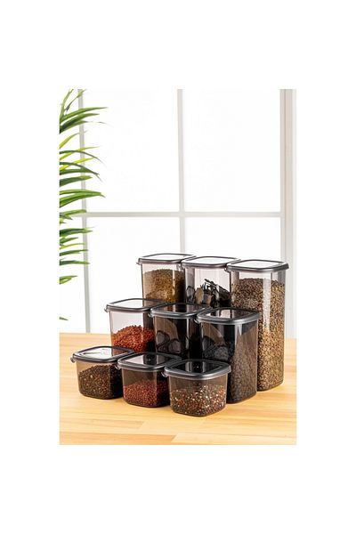 UnicUtil Set of 9 food containers, UnicUtil, Premium Sturdy, Anthracite