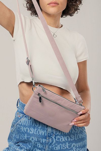 Getcho Frent Pink Women's Crossbody Bag Small Size Zippered Lightweight Structure Adjustable Strap Daily Use