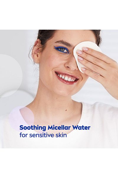 NIVEA Micellar Water Soothing Face Makeup Remover, Sensitive Skin, 400ml, Pack of 2