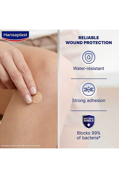 Hansaplast Spots Plasters Universal 50pcs Discreet, Waterproof Round Wound Protection for Everyday