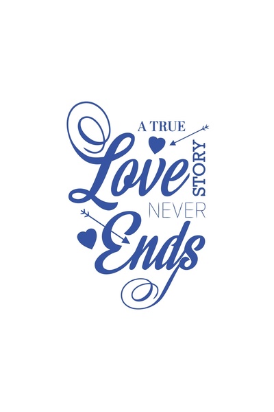 Reysa Tasarım ملصق الحب لا ينتهي أبدًا مقاس 17 × 17 سم باللون الأزرق