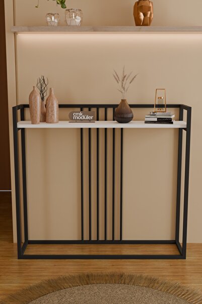 CMK Modüler Nova Metal Dresuar Boru Detaylı Dekoratif Konsol Dresuar