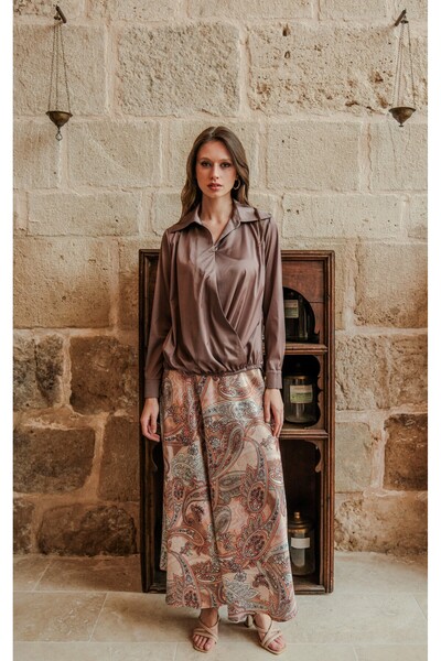 Esra Semiz VİZON İPEK SATEN GÖMLEK