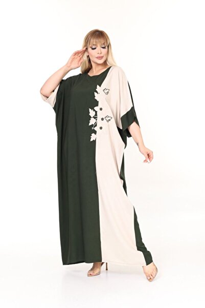 mervemoda Καλοκαιρινό υφαντό φόρεμα μεγάλου μεγέθους