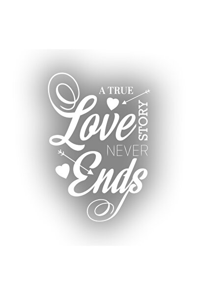 Reysa Tasarım ملصق الحب لا ينتهي أبدًا مقاس 17 × 17 سم باللون الأبيض