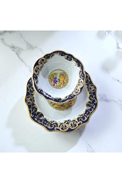 Zuccara Maison 12 Parça Barok Desenli Porselen Kase ve Tabak Takımı – Laciver...