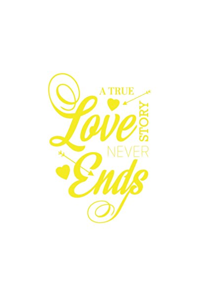 Reysa Tasarım ملصق الحب لا ينتهي أبدًا مقاس 17 × 17 سم أصفر