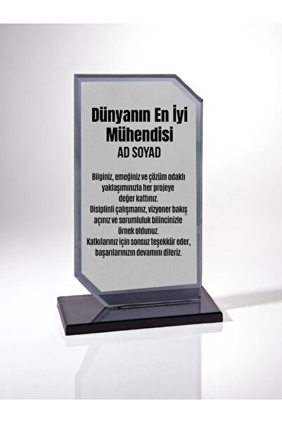 lili hediyelik Plaket Isme Özel Mühendise Ödül Başarı Hediyesi