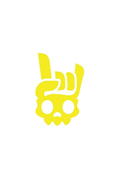 Reysa Tasarım ملصق سكليت روك مقاس 17x17 سم أصفر