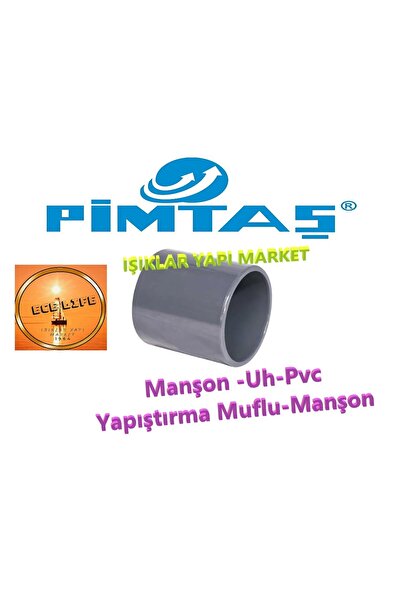 Pimtaş Manşon -Uh-pvc yapıştırma muflu -manşon Ø20-1/2'' -PN16