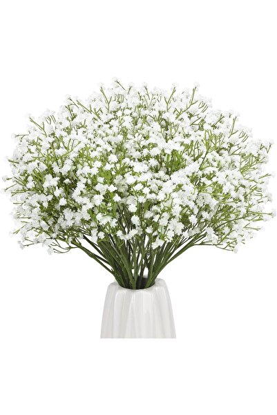 YAPAY ÇİÇEKÇİNİZ ترتيب زينة شريط سيبيسو أبيض صناعي مزخرف بـ 7 فروع