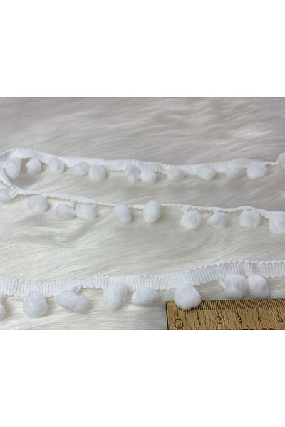 BİGÜMEX White Stripe Pompom 1 Mt