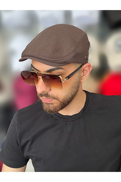 ZERAMİNE Summer London Cap Elastic Brown Cap